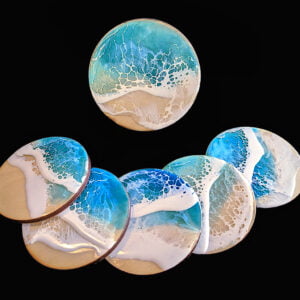 Ocean resin art coasters