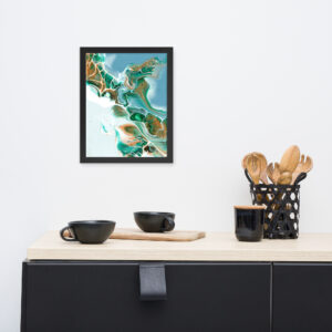 Emerald Green Fire - Framed Wall Art