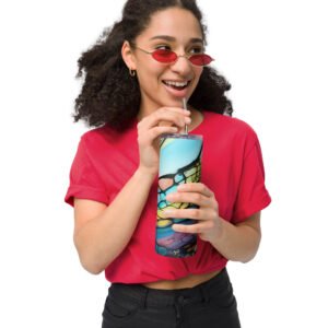 Coral Reef Tumbler with model in red