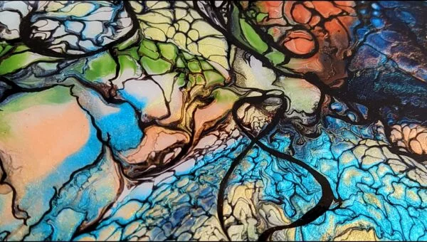 Serving Tray Wall Art - Original Fluid Artwork - Image 5