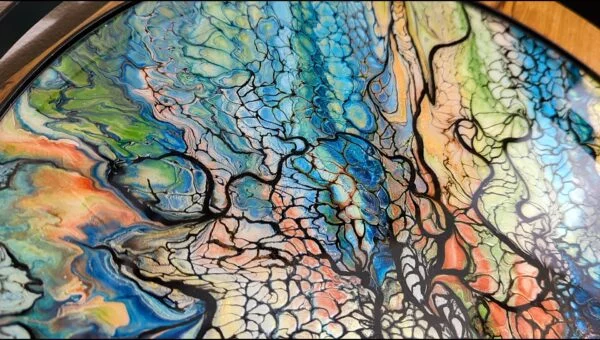 Serving Tray Wall Art - Original Fluid Artwork - Image 2