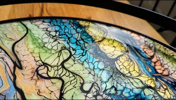 Serving Tray Wall Art - Original Fluid Artwork - Image 3