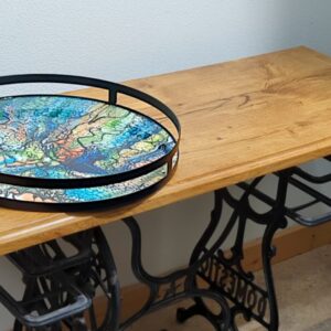 Tray displayed on a table