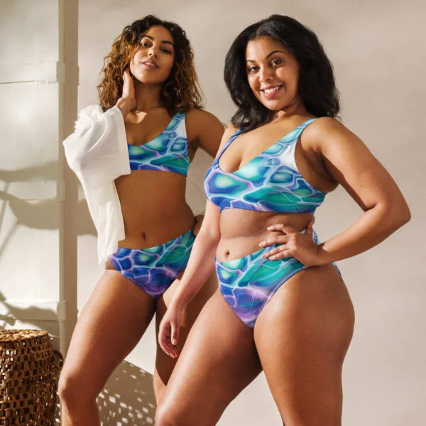 Two women modeling bikini