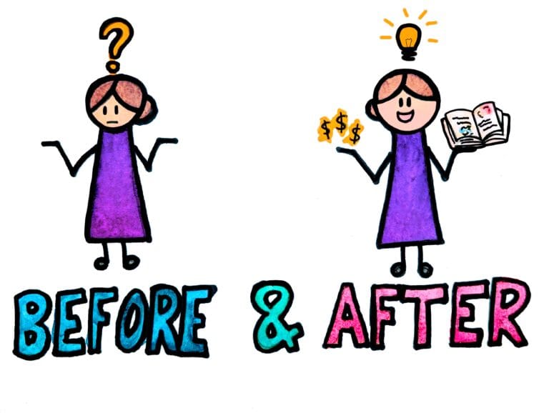Before and after illustration